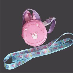 Care Bears Cartoon Bear Pet Chest Harness Printed Leash Set pink/blue One Size